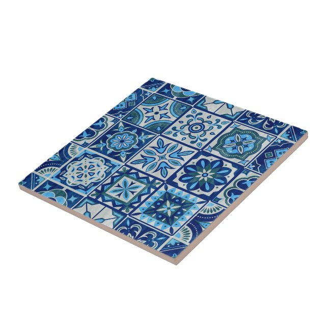 Carreau Indigo Blue Portugais Azulejo Lisbonne Décor (Côté)