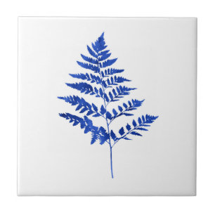 Carreau Indigo Blue Watercolor Feuilles