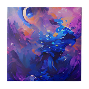 Carreau Indigo marine imaginaire dynamique art abstrait