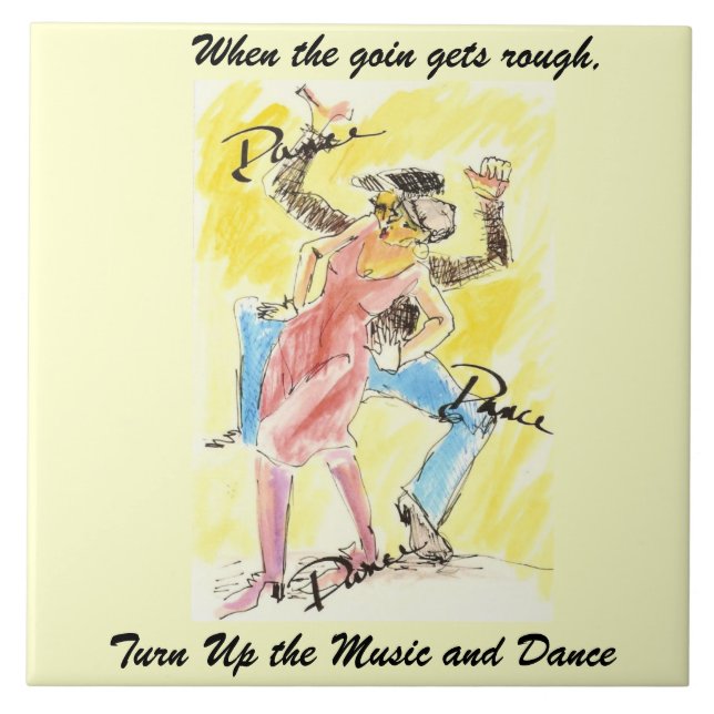 Carreau Indiquez la musique et la danse, tuile (Devant)