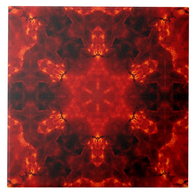 Carreau Inferno Nexus - Fiery Kaleidoscope Art (Devant)