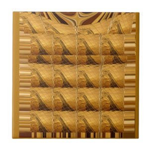 Carreau Infinie Golden Giraffe Animal Motif Art Imprimer