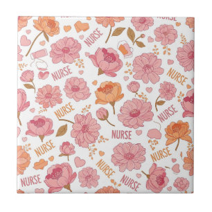 Carreau Infirmière Colorée Motif Floral (3)