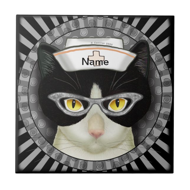 Carreau infirmière de chat de Tuxedo (Devant)