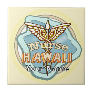 Carreau Infirmière Hawaï tuile Caducée