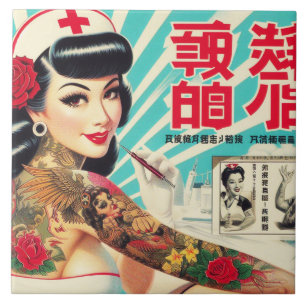 Carreau Infirmière japonaise de tatouage