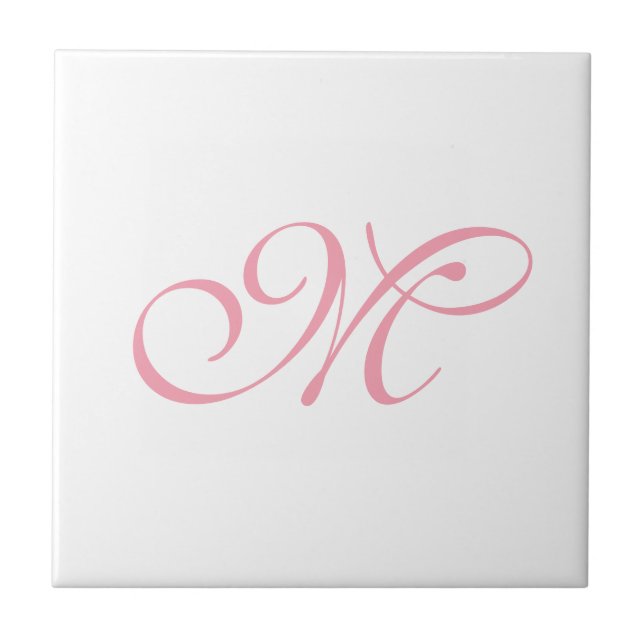 Carreau Initiales monogramme rose élégant  (Devant)
