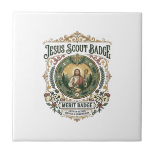 Carreau Insigne de Scout Jésus Badge de Mérite Insigne de