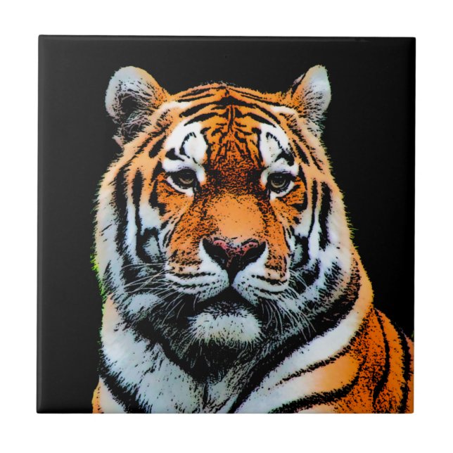 Carreau Inspiration des yeux de tigre (Devant)