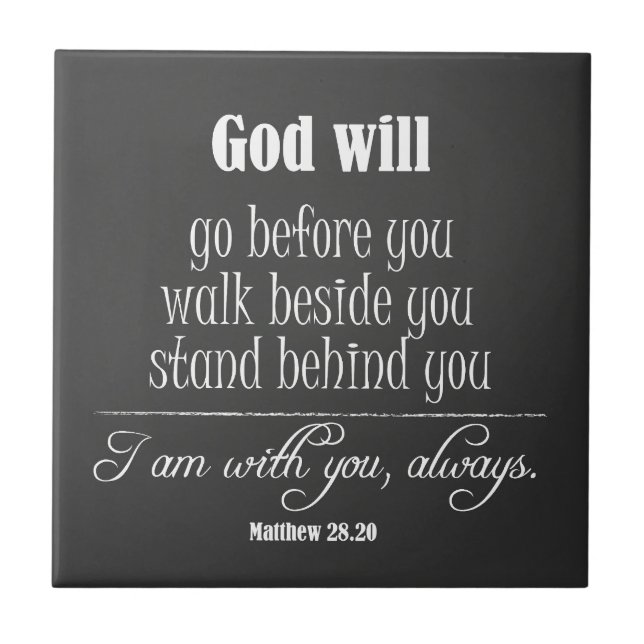 Carreau Inspirationnal God Will Quota avec Bible Verset (Devant)