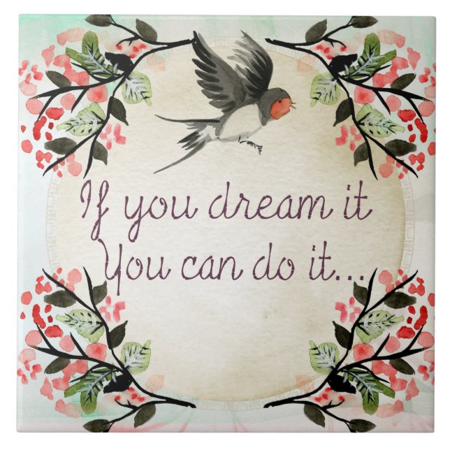 Carreau Inspirationnel Si Vous Rêvez L'Aquarelle (Devant)