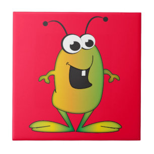 Carreau Invasion mignonne d'alien de bande dessinée