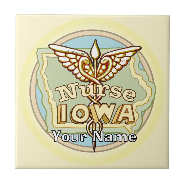 Carreau Iowa Nurse Caduceus Tile (Devant)