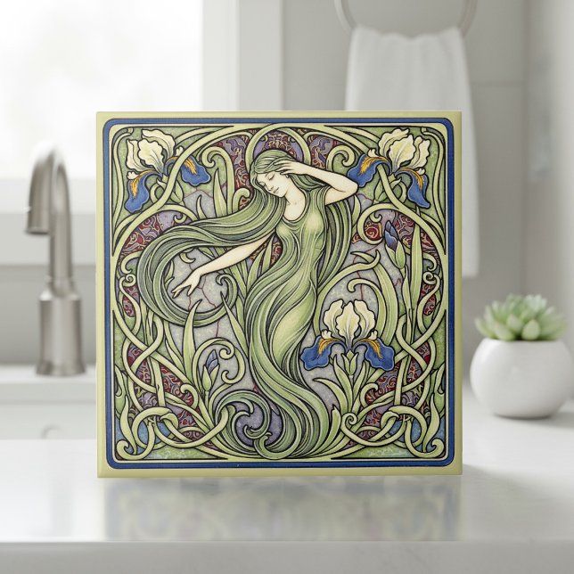 Carreau Iris and Muse Art Nouveau Pat#5 ID1193 (Créateur téléchargé)