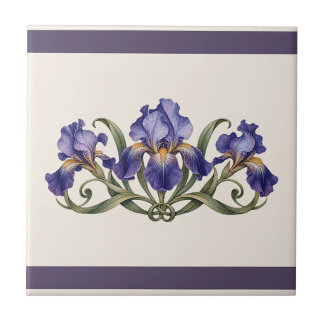 Carreau Iris Art Nouveau frise de couleur personnalisée