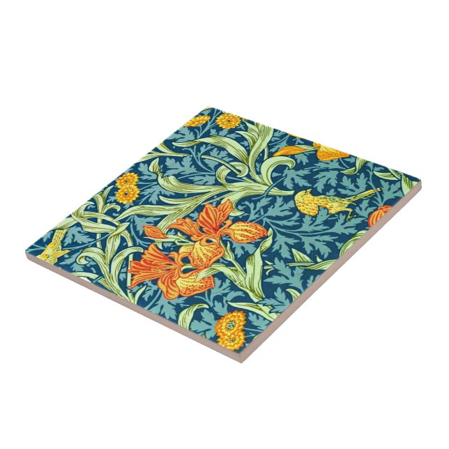 Carreau Iris, un motif de William Morris, (Côté)