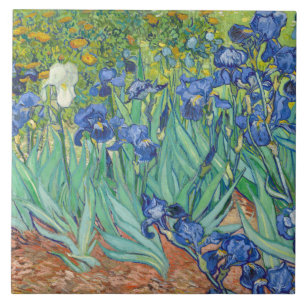 Carreau Irises (1889) Art Vintage de Vincent Van Gogh