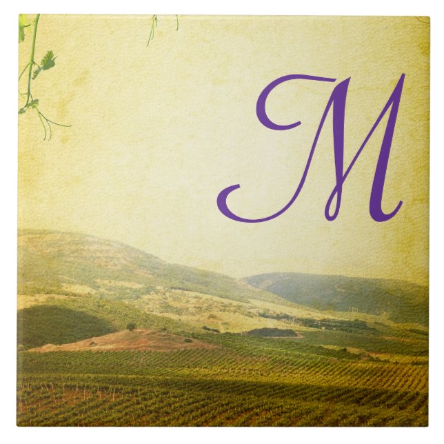 Carreau Italie Campagne Winery Monogram Display Tile (Devant)