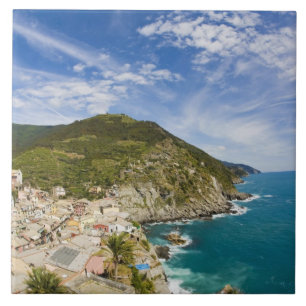 Carreau Italie, Cinque Terre, Vernazza, ville en pente de