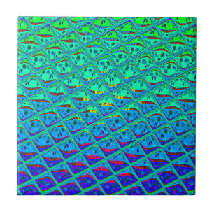 Carreau Italien bleu sirène Motif Art Imprimer