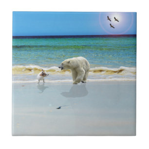 Carreau Jack Russell Rencontrez Ours Polaire, Carrelage En