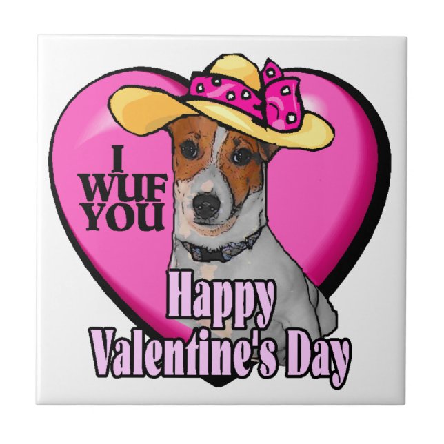 Carreau Jack Russell Terrier Saint-Valentin (Devant)