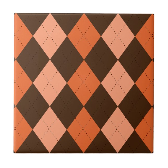 Carreau Jacquard d'automne rétro orange et Brown (Devant)