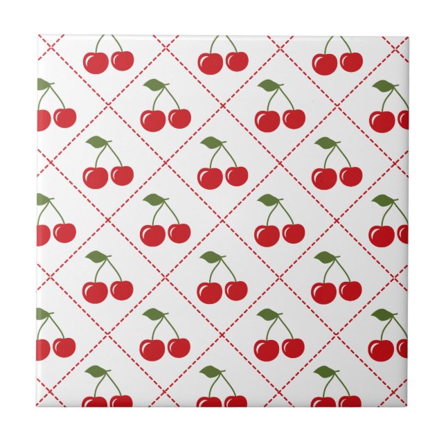 Carreau Jacquard Retro Cherry (Devant)