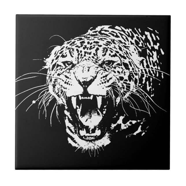 Carreau Jaguar noir et blanc (Devant)