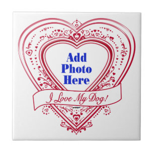 Carreau J'ai Love My Dog ! Photo Red Hearts