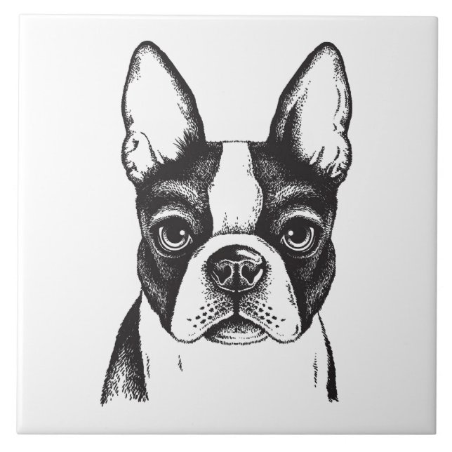 Carreau J'aime Boston Terriers (Devant)
