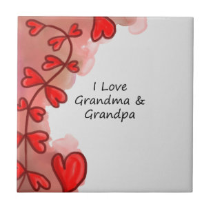 Carreau J'aime grand-mère et grand-père
