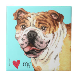 Carreau J'aime mon Bulldog