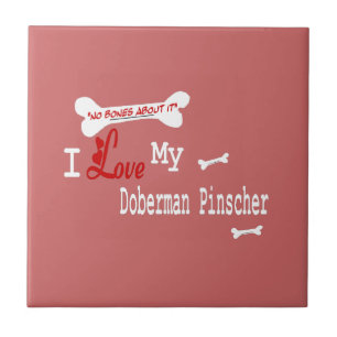 Carreau J'Aime Mon Doberman Pinscher