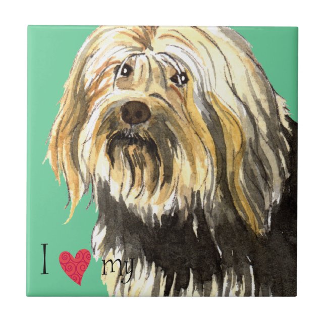 Carreau J'aime mon Lowchen (Devant)