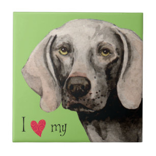 Carreau J'aime mon Weimaraner