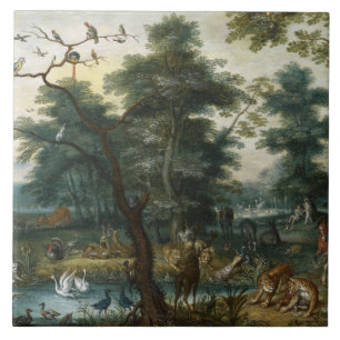 Carreau Jan Brueghel le Jeune - Paysage paradisiaque