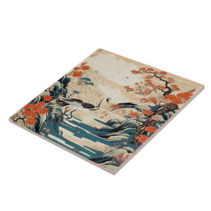 Carreau Japon traditionnel Kutani Art ornemental 3
