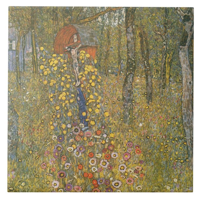 Carreau Jardin agricole avec Crucifix (par Gustav Klimt) (Devant)