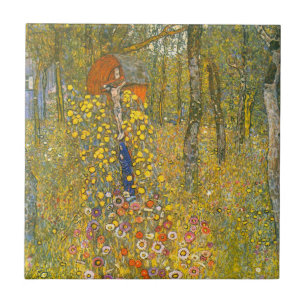 Carreau Jardin agricole Gustav Klimt avec Crucifix