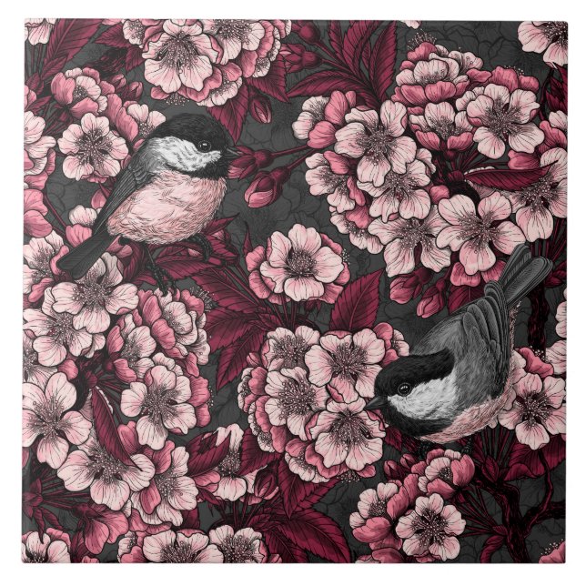 Carreau Jardin de cerisier nocturne (Devant)