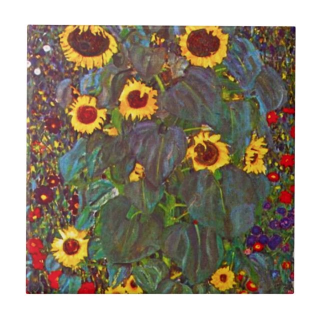 Carreau Jardin de ferme de Gustav Klimt avec la tuile de (Devant)