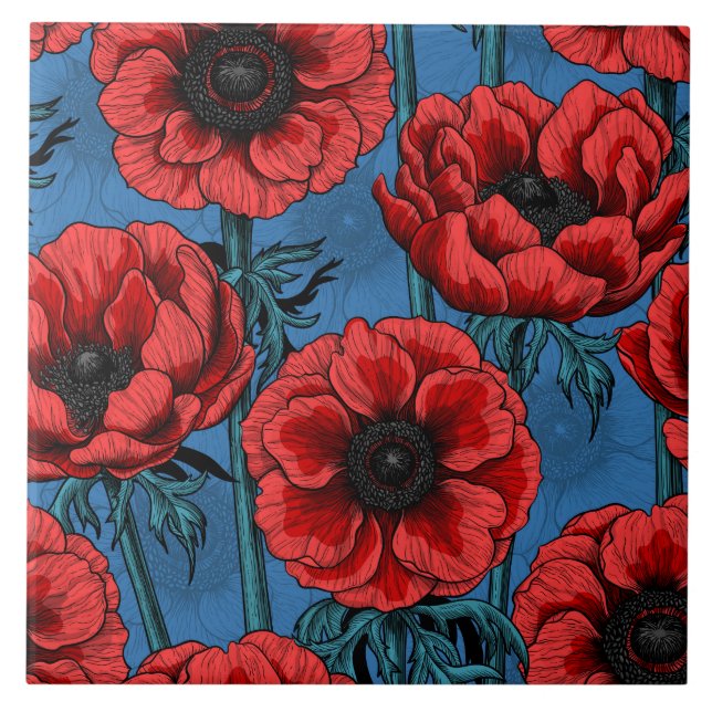 Carreau Jardin de l'anémone rouge (Devant)
