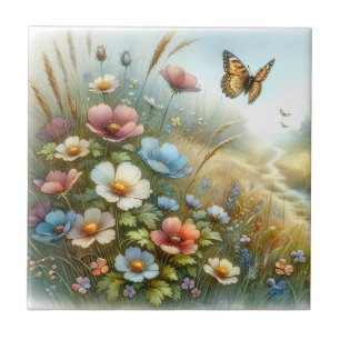 Carreau Jardin de papillons de la prairie fleurie