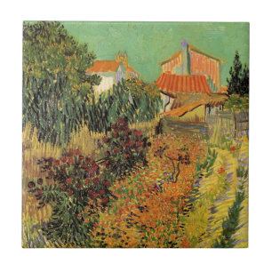 Carreau Jardin derrière une maison par Vincent van Gogh