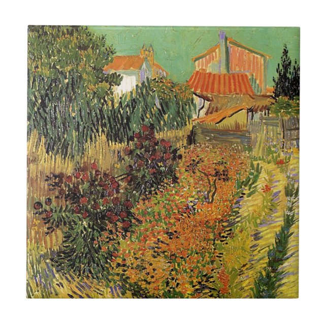 Carreau Jardin derrière une Maison. Vincent van Gogh. (Devant)