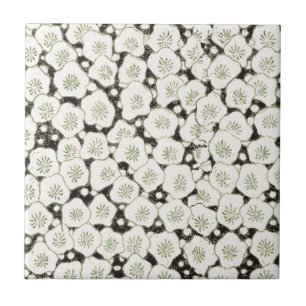 Carreau Jardin floral à fleurs blanches du Japon