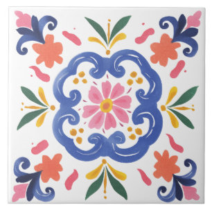 Carreau Jardin folklorique aquarelle