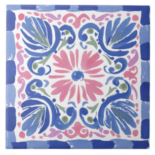 Carreau Jardin folklorique aquarelle
