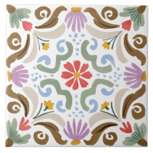 Carreau Jardin folklorique aquarelle